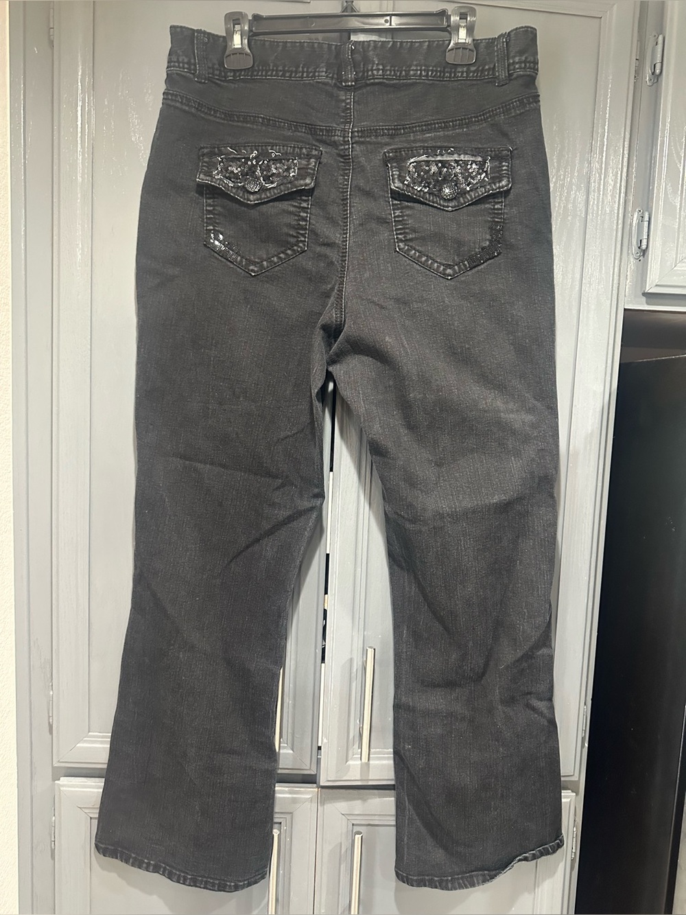 Lane Bryant Black Boot Cut Jeans with Embellished Back Pockets 16
